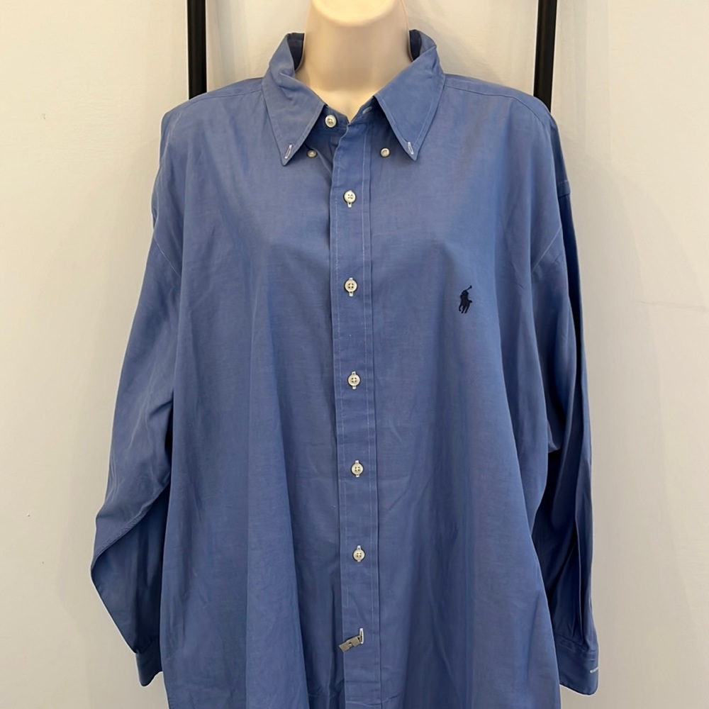 Polo Ralph Lauren Light Blue Dress Shirt Long Sleeve Button Down Men Size 17 1/2